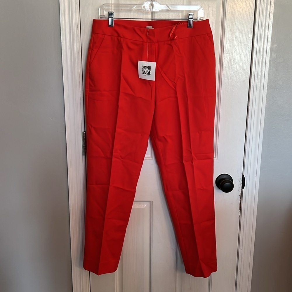 Anne Klein sunset orange cropped pants NWT 6